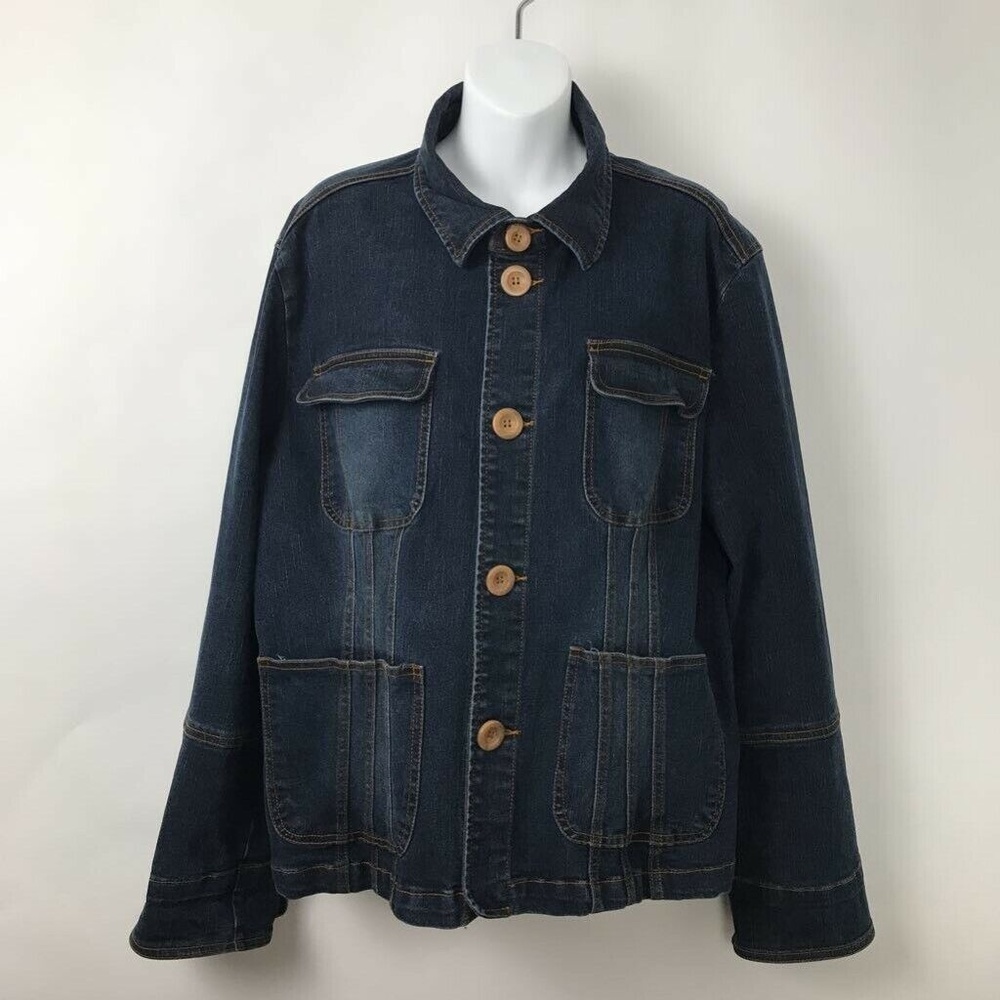 Tulle Plus Jean Jacket Medium Wash Blue Denim 3XL